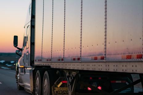 Truck at sunset