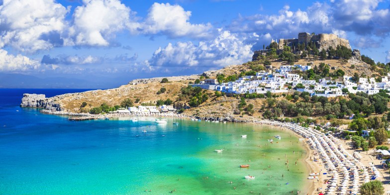 Lindos Bay, Rhodes, Greece