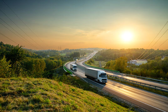 Truck on highway