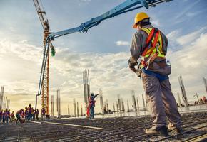 Man in hard hat at construction site