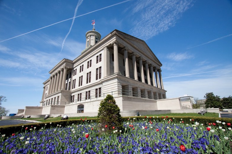 Flowers in front of the majestic capitol