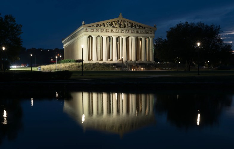 A full scale replica of the original Parthenon in Greece