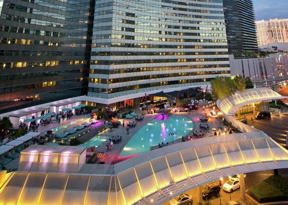 Rooftop swimming pool at a hotel in Vegas