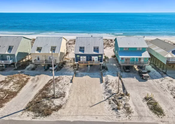 row of duplexes on the beach